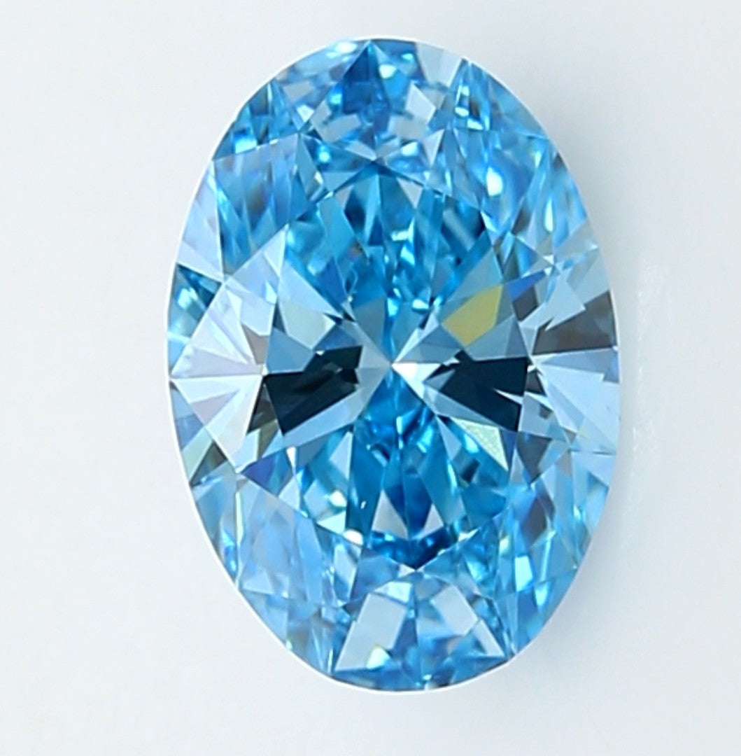 Oval Shape Fancy Intense Blue Solitaire
