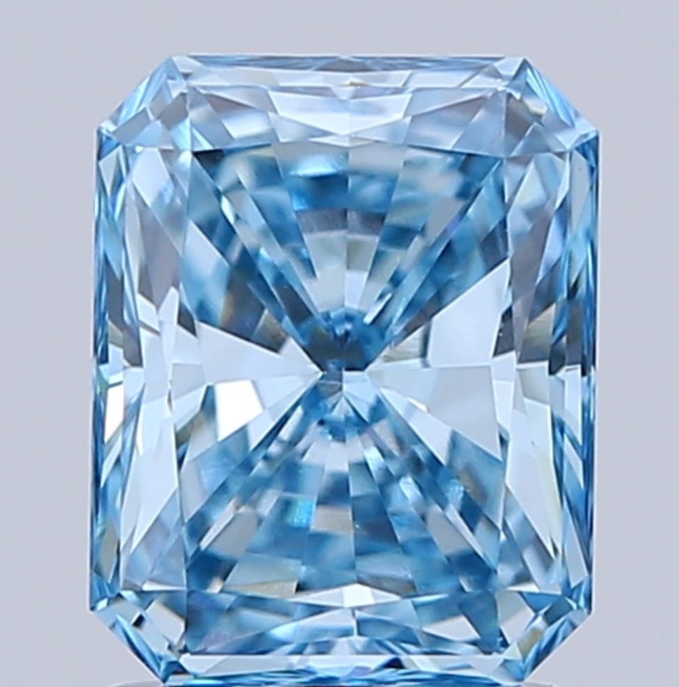 Radiant Shape Fancy Intense Blue Solitaire
