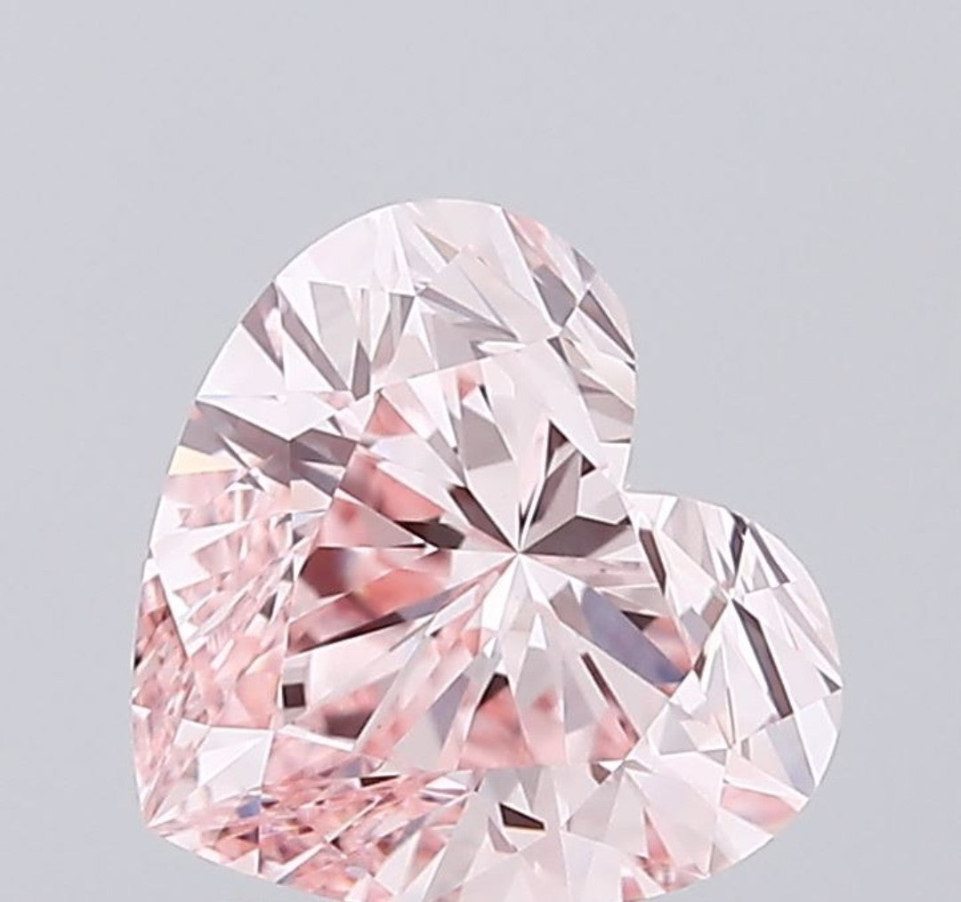 Heart Shape Fancy Intense Pink Solitaire