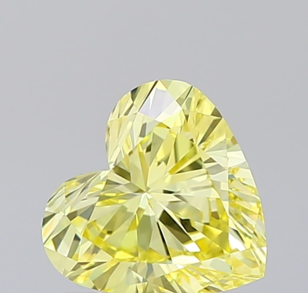 Heart Shape Fancy Intense Yellow Solitaire