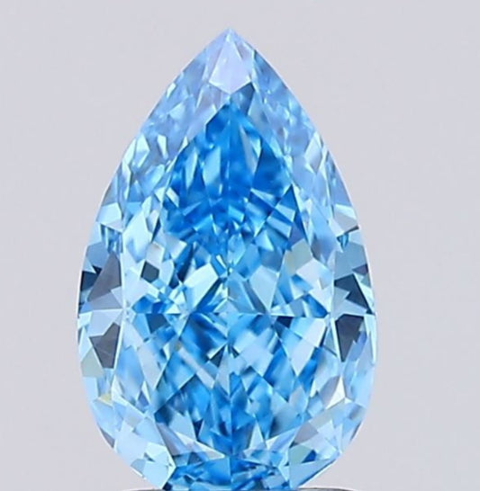 Pear Shape Fancy Intense Blue Solitaire