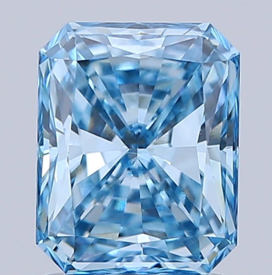 Radiant Shape Fancy Intense Blue Solitaire