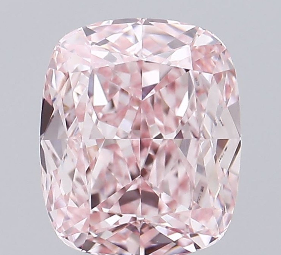 Cushion Shape Fancy Intense Pink Solitaire