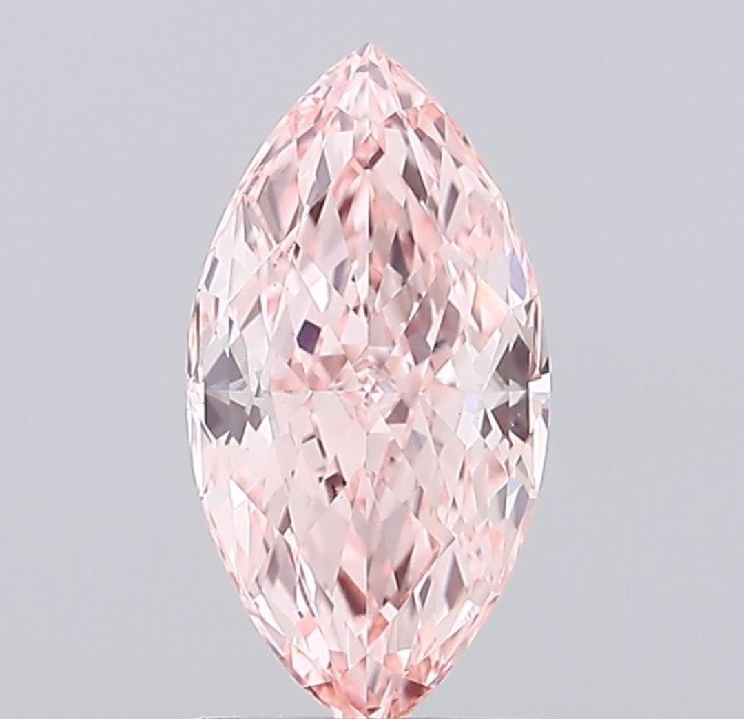 Marquise Shape Fancy Intense Pink Solitaire