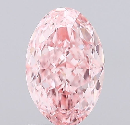 Oval Shape Fancy Intense Pink Solitaire