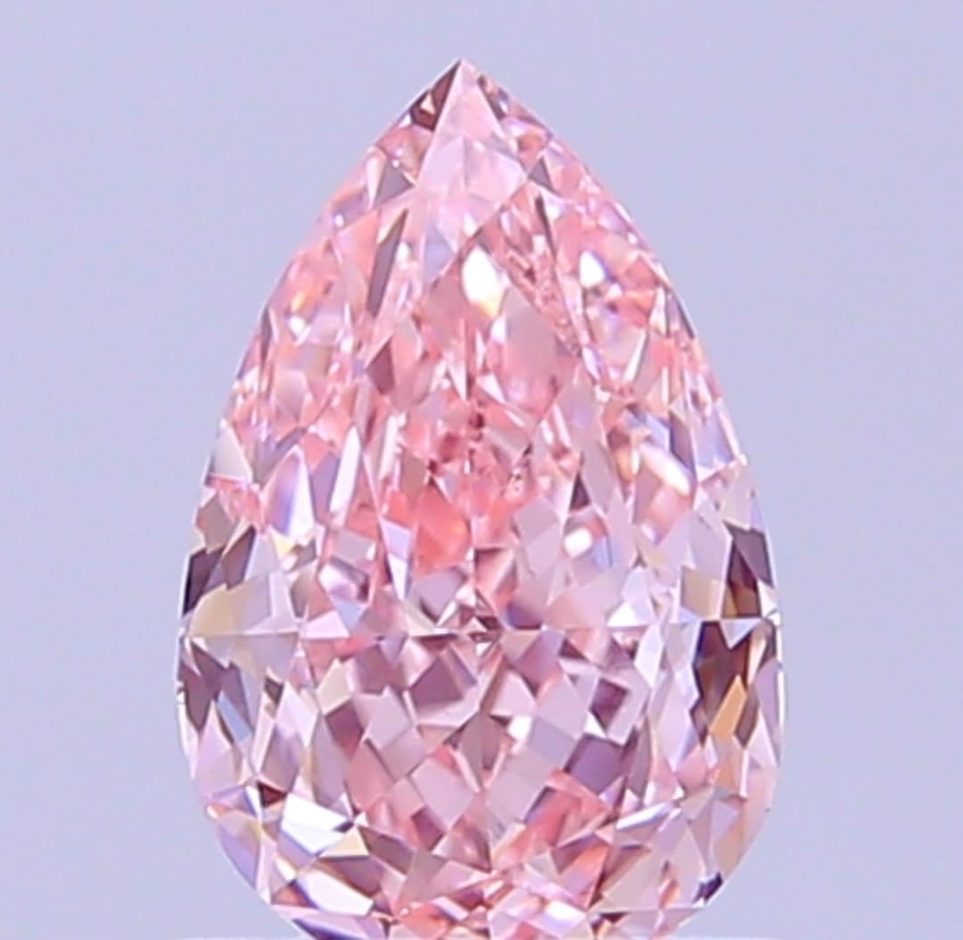 Pear Shape Fancy Intense Pink Solitaire
