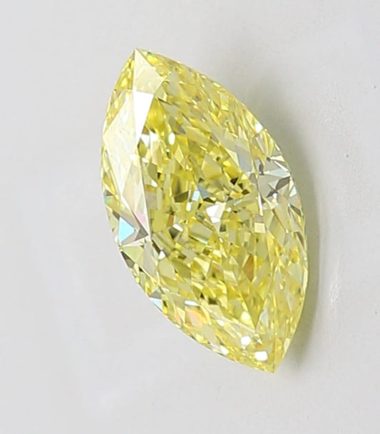 Marquise Shape Fancy Intense Yellow Solitaire