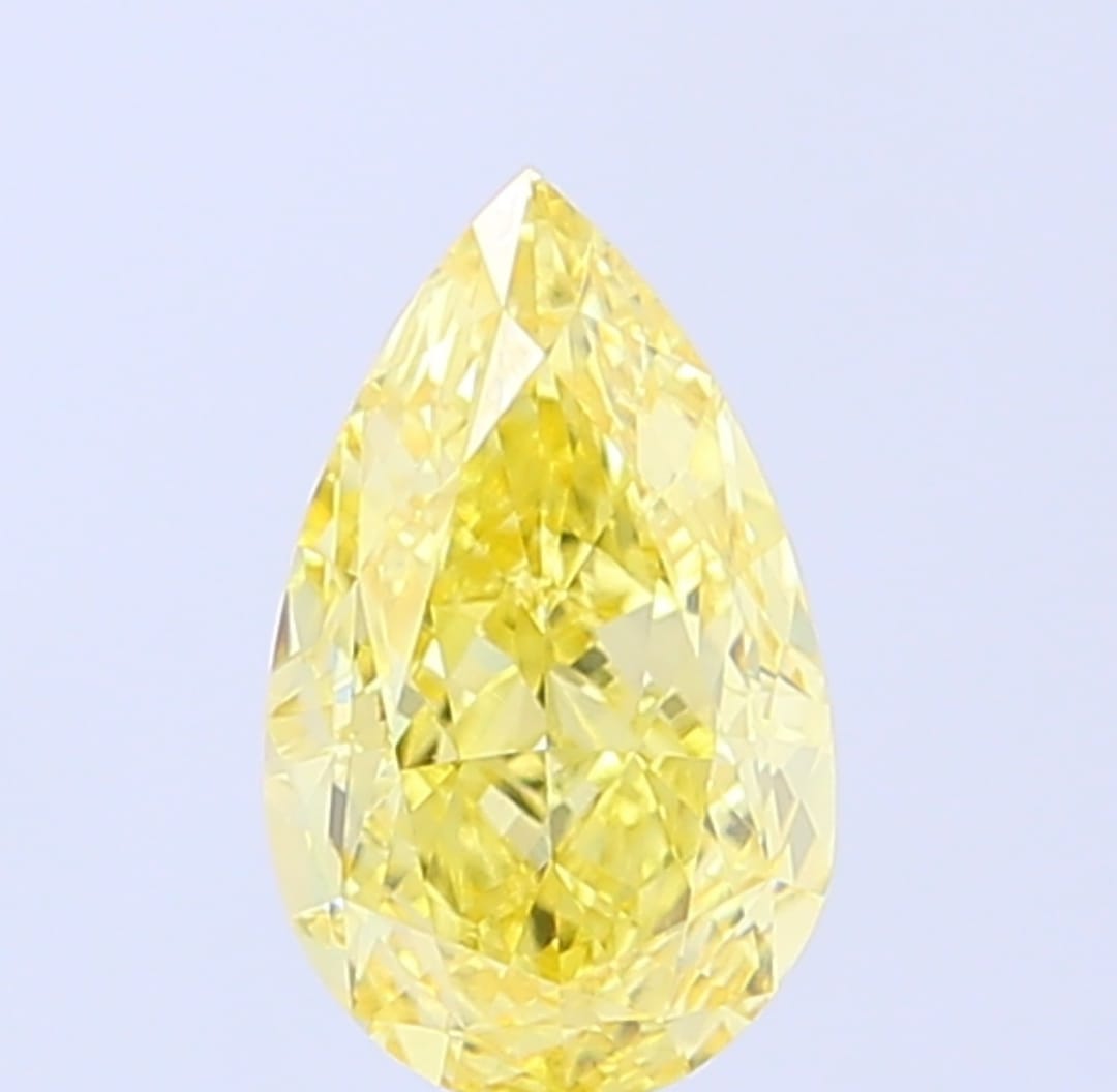 Pear Shape Fancy Intense Yellow Solitaire