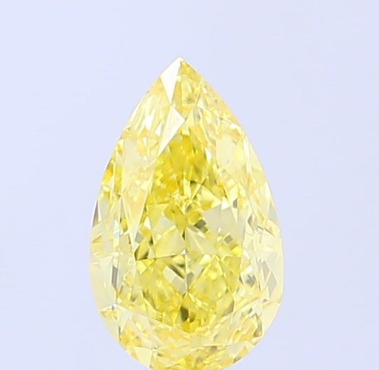 Pear Shape Fancy Intense Yellow Solitaire