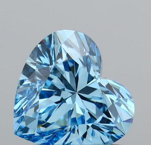 Heart Shape Fancy Vivid Blue Solitaire