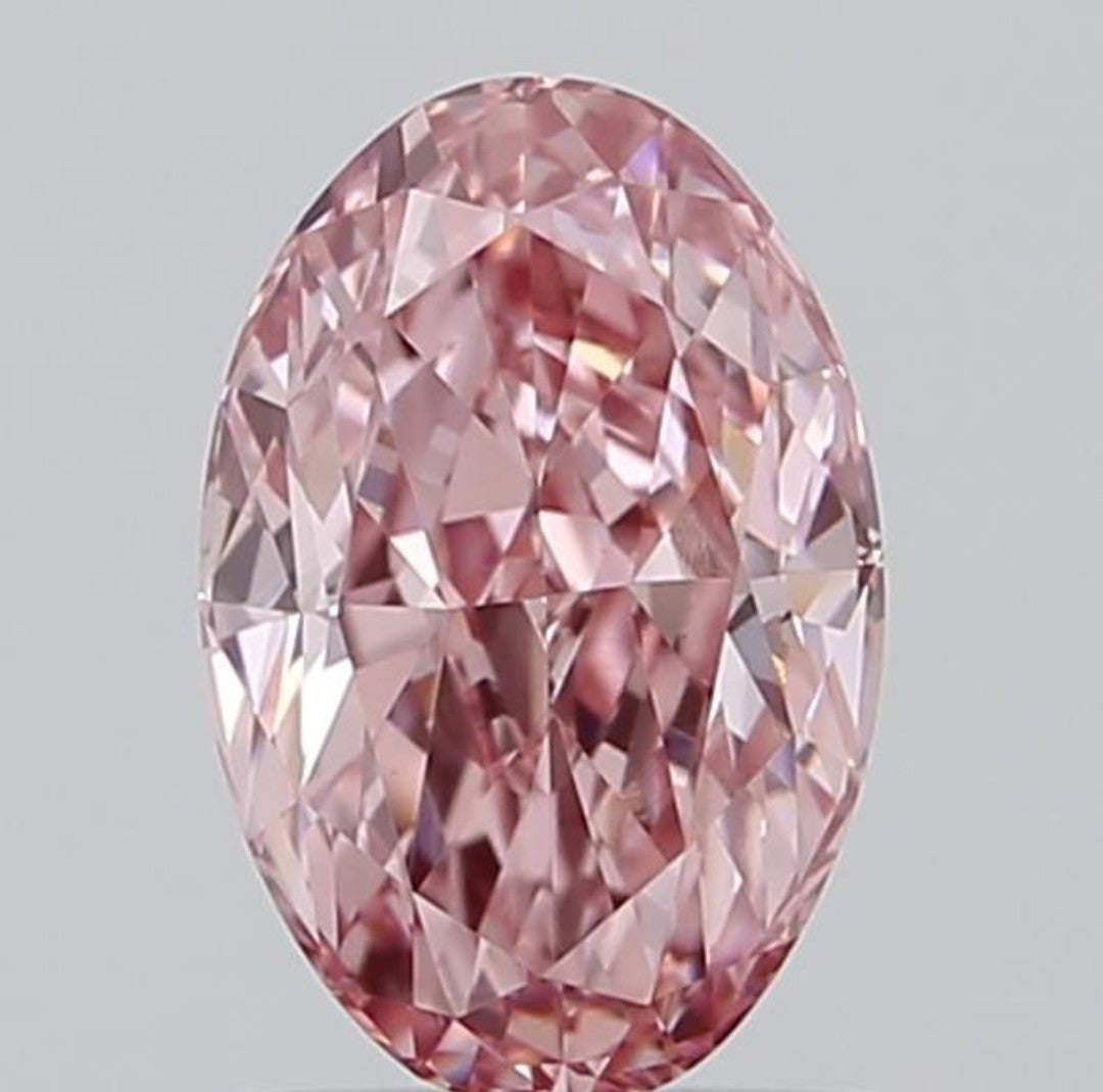 Oval Shape Fancy Vivid Pink Solitaire