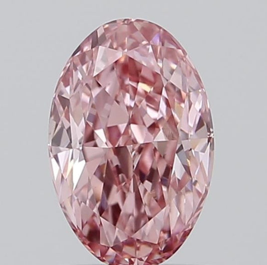 Oval Shape Fancy Vivid Pink Solitaire