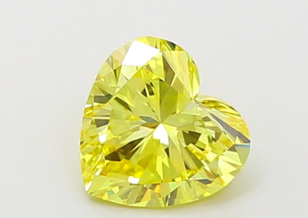 Heart Shape Fancy Vivid Yellow Solitaire