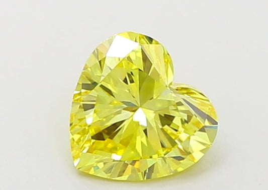 Heart Shape Fancy Vivid Yellow Solitaire