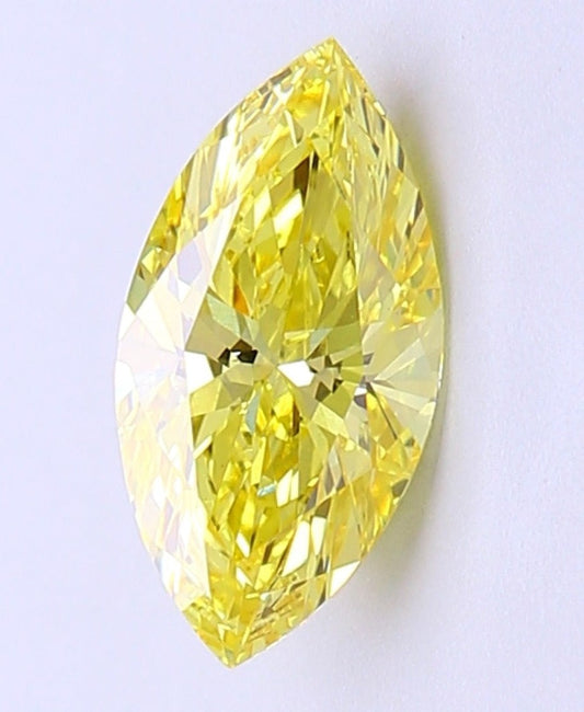Marquise Shape Fancy Vivid Yellow Solitaire