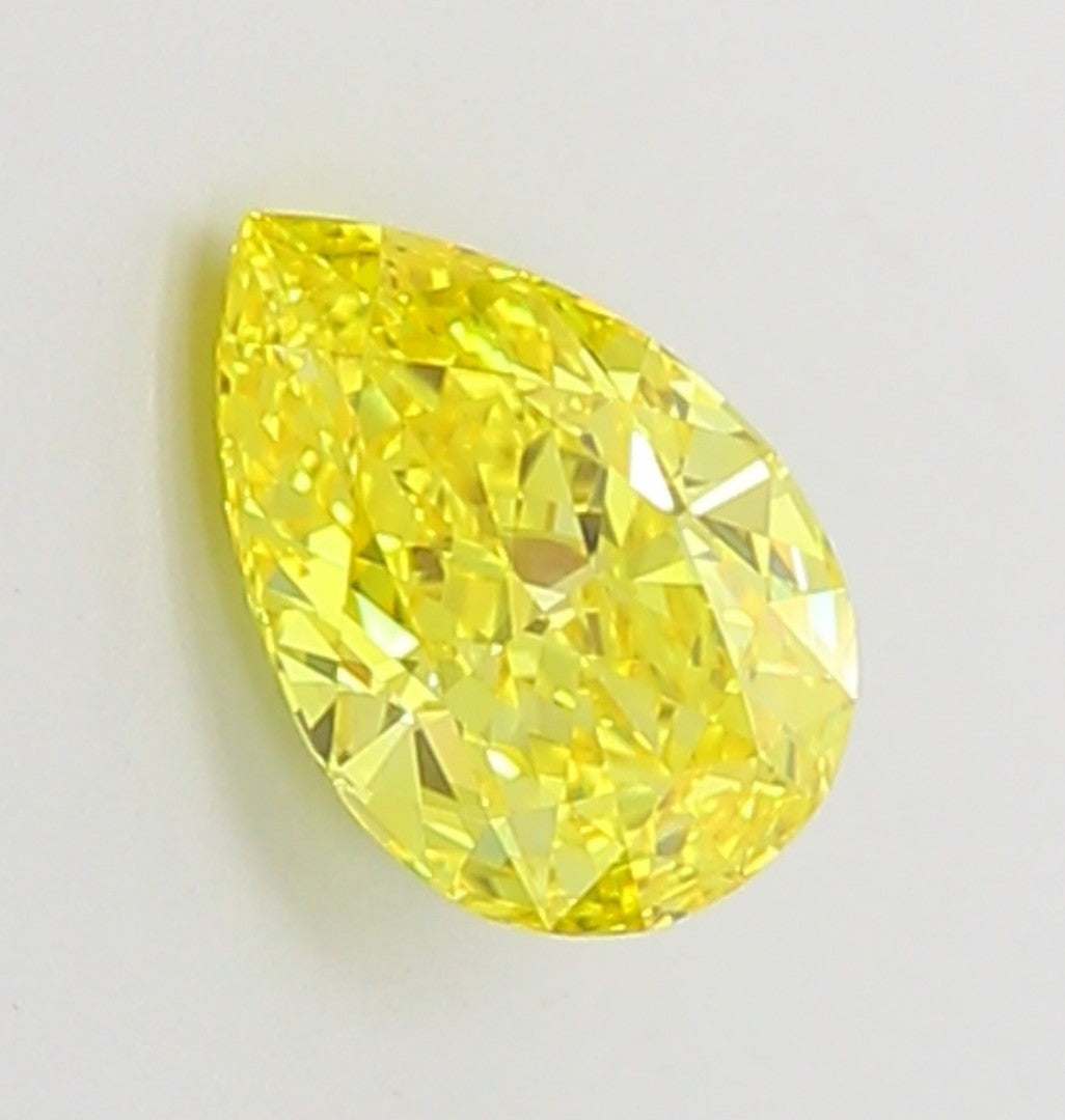 Pear Shape Fancy Vivid Yellow Solitaire